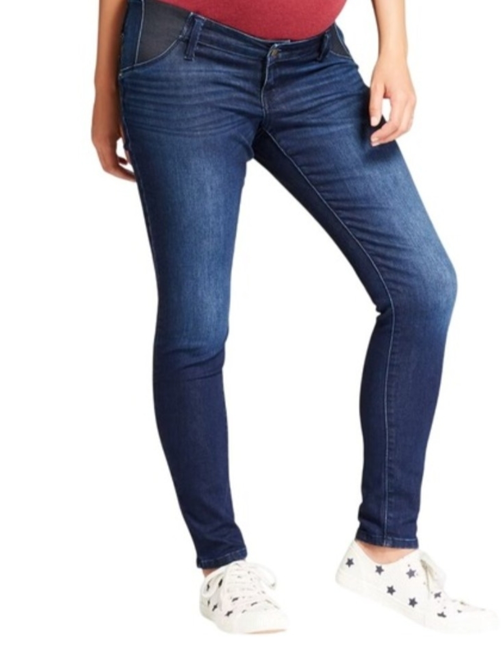 Isabel Maternity By Ingrid And Isabel 🌺 Dark Blue Skinny Underbelly Jeans 👖